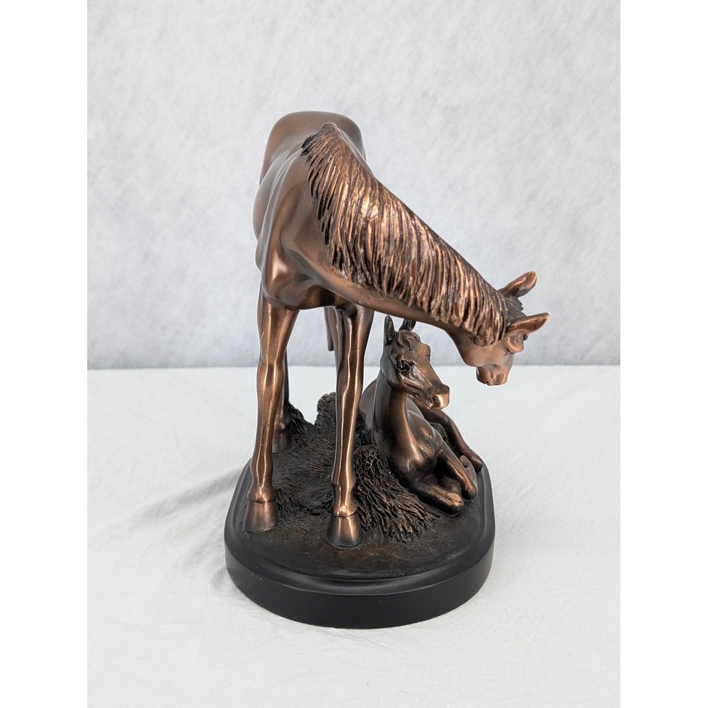Bronze Finish Mare and Foal Horse Statue Equestrian Sculpture Western Home Decor - Picture 6 of 7
